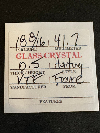 VTF Vintage Glass Hunting Case Watch Crystal 18-8/16 (~41.7mm) - NOS