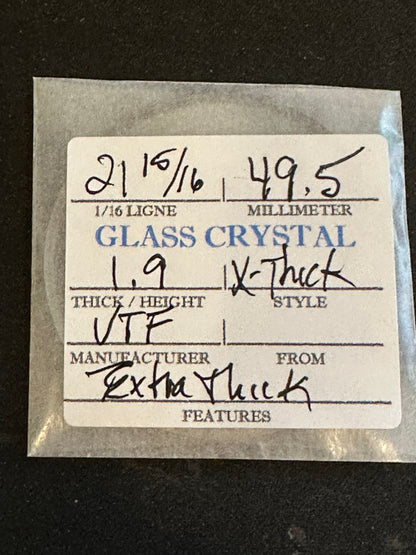 VTF Vintage Thick Glass Pocket Watch Crystal 21-15/16 (~49.5mm) - NOS