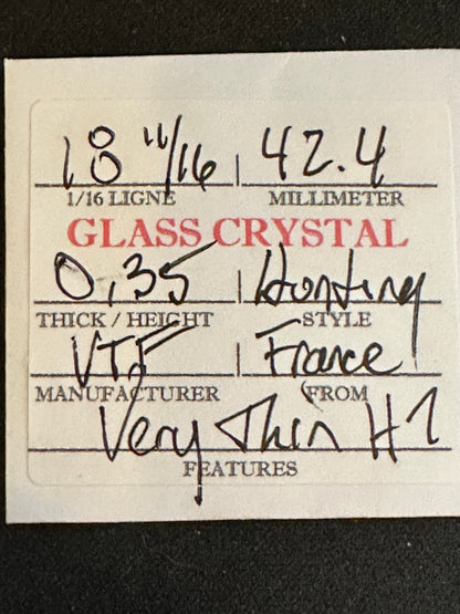 VTF Vintage Glass Hunting Case Watch Crystal 18-11/16 (~42.4mm) - NOS