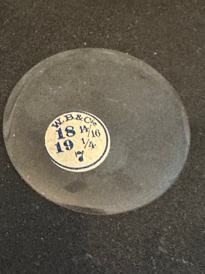 W. B. & C. Vintage Glass Hunting Case Watch Crystal 18-14/16 (~42.6mm) - NOS