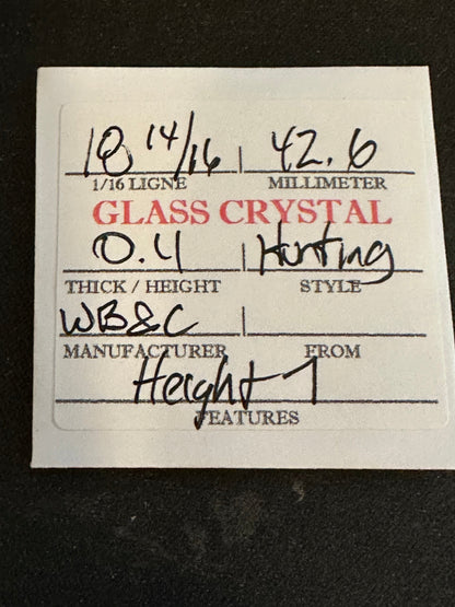 W. B. & C. Vintage Glass Hunting Case Watch Crystal 18-14/16 (~42.6mm) - NOS