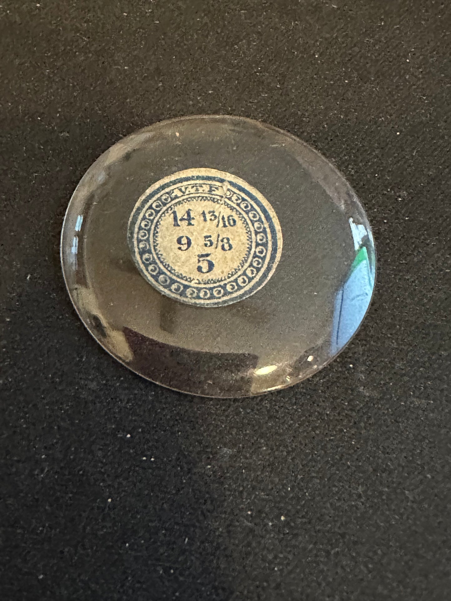 VTF Vintage Glass Hunting Case Watch Crystal 14-13/16 (~33.4mm) - NOS