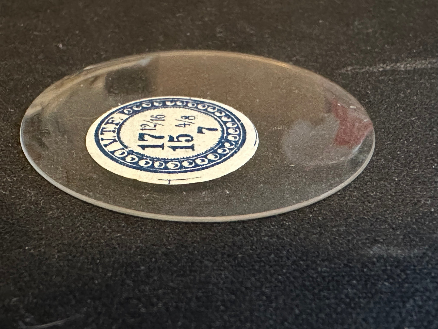 VTF Vintage Glass Hunting Case Watch Crystal 17-12/16 (~40.0mm) - NOS