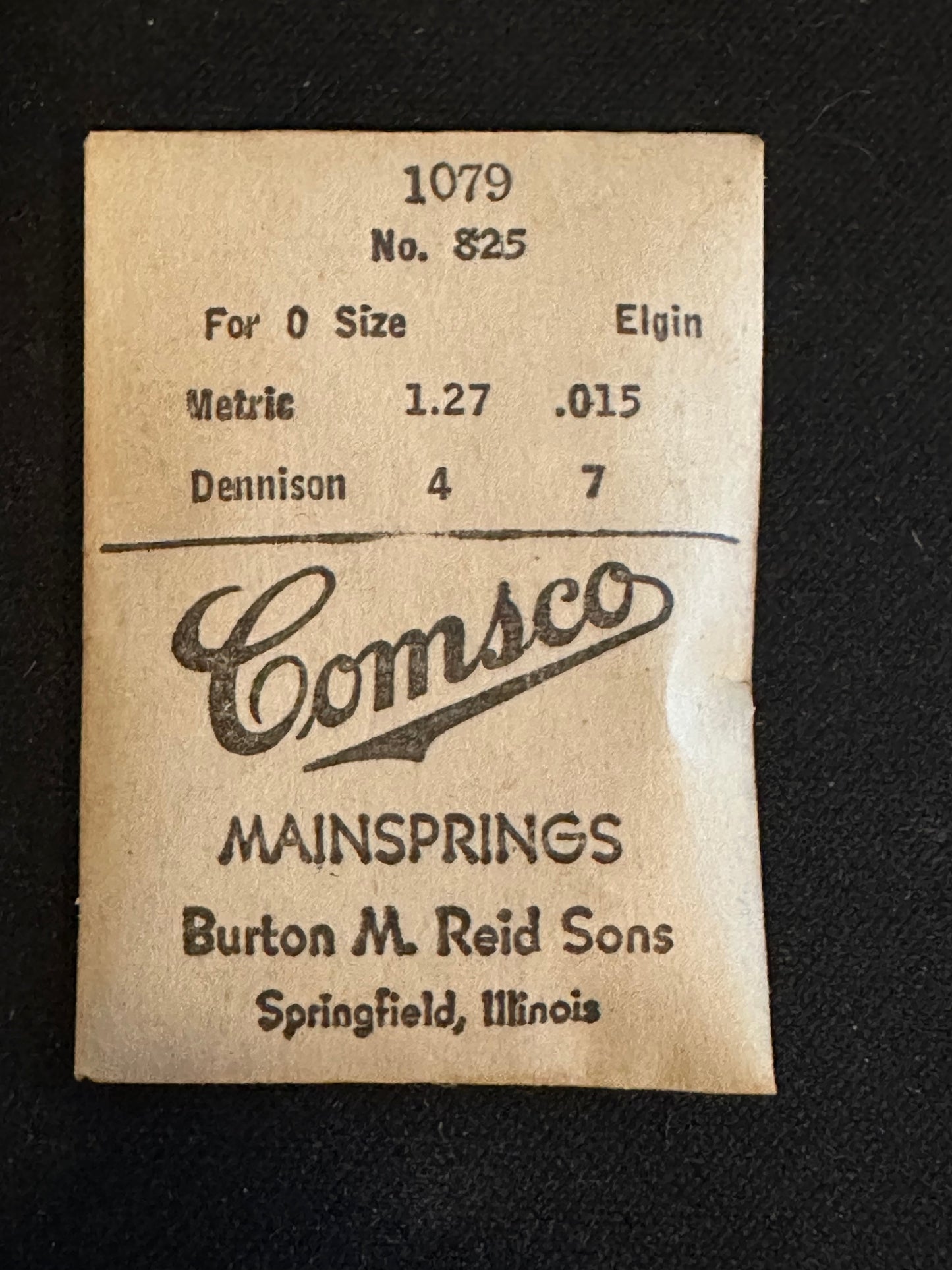Comsco Mainspring #1079 for Elgin 0s No. 825 - Steel