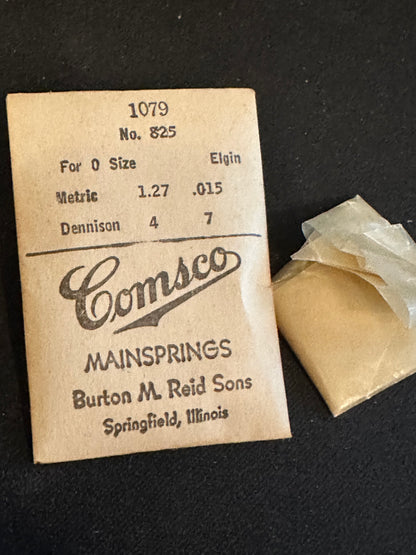 Comsco Mainspring #1079 for Elgin 0s No. 825 - Steel