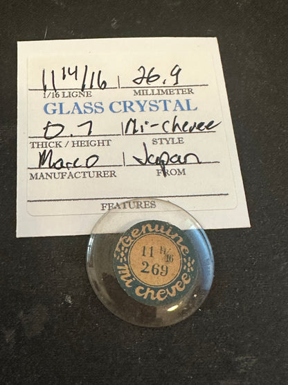 Marco Mi-Chevee Vintage Glass Watch Crystal 11-14/16 (26.9mm) - NOS