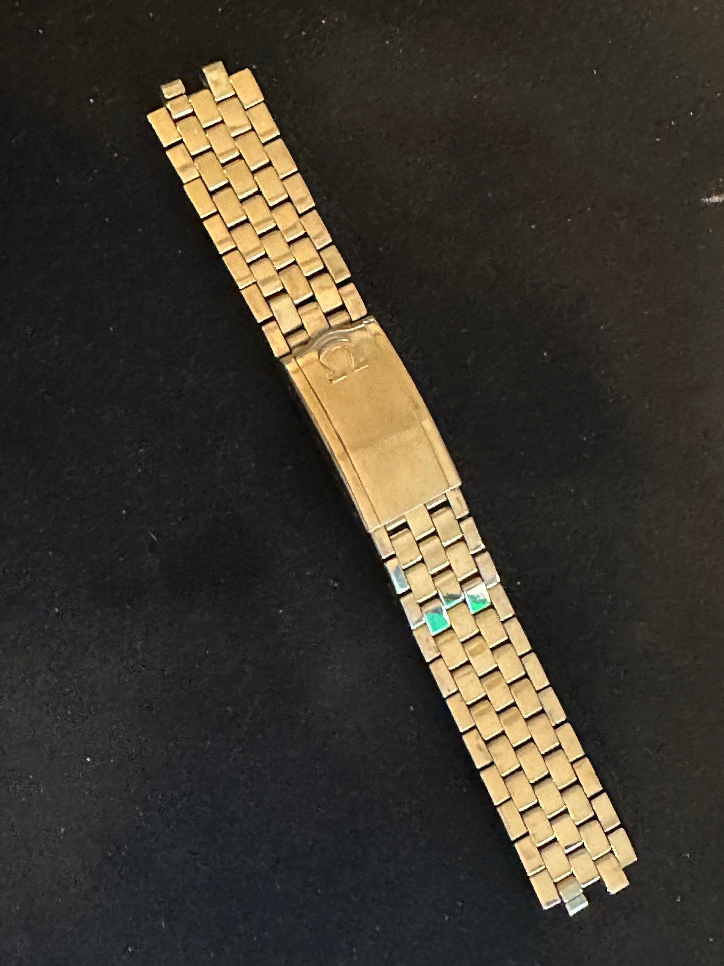 Omega 18mm Mens Yellow Gold Filled Brick Link Band w/ Ends No. 12