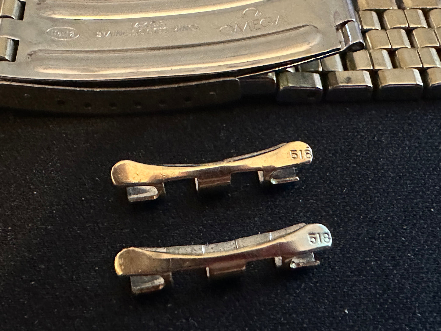 Omega 18mm Mens Yellow Gold Filled Brick Link Band w/ Ends No. 12