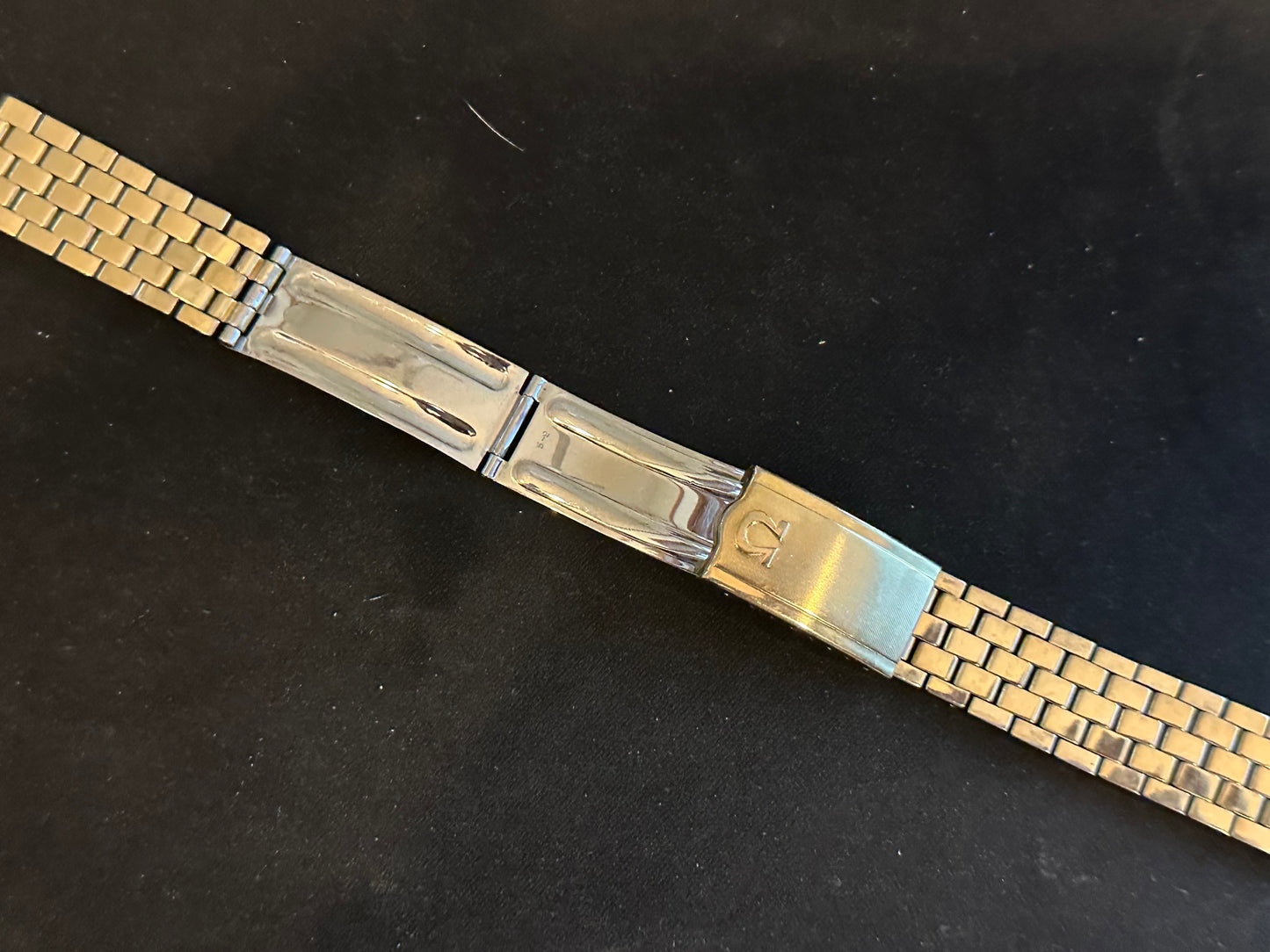 Omega 18mm Mens Yellow Gold Filled Brick Link Band w/ Ends No. 12