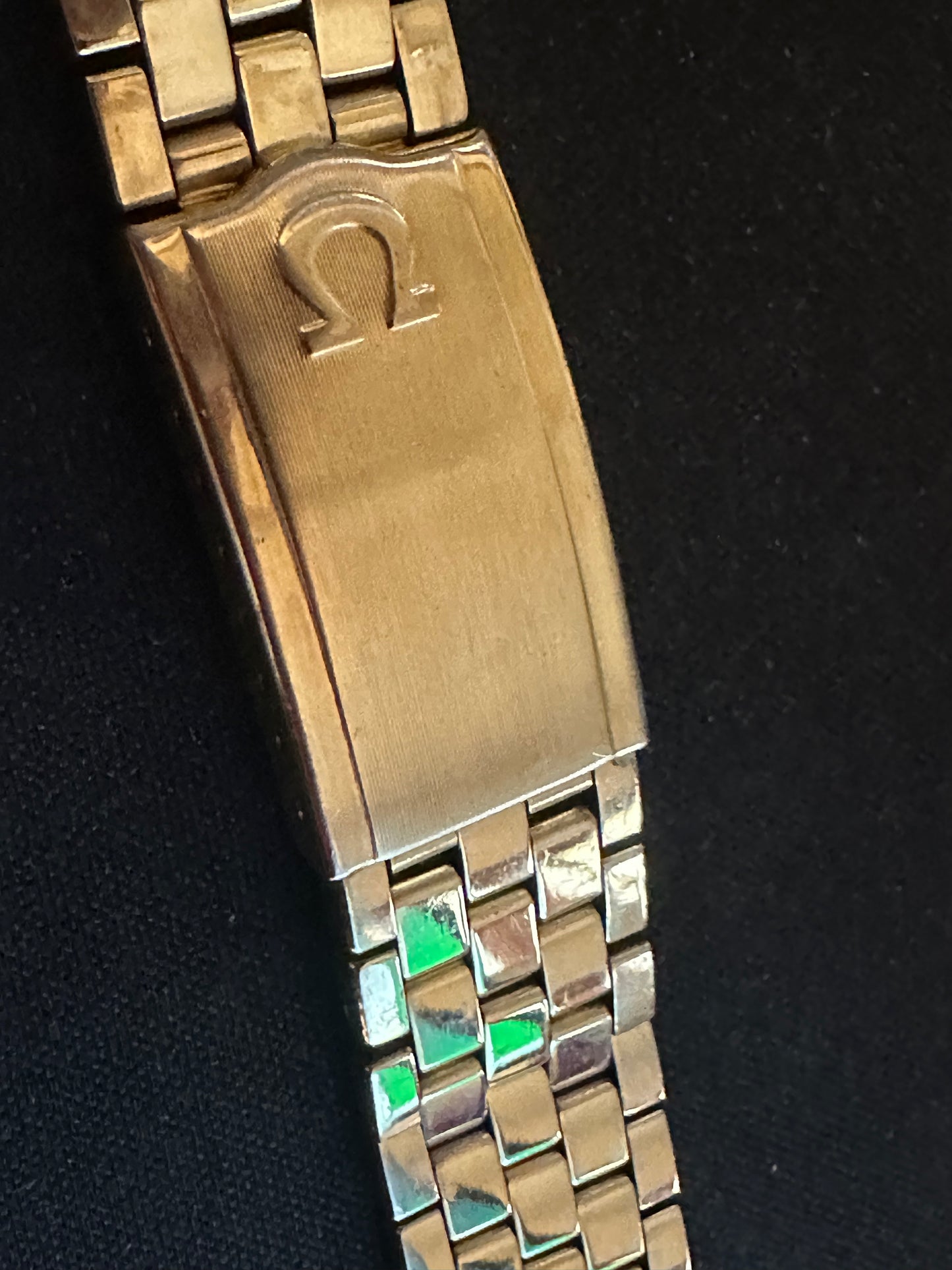 Omega 18mm Mens Yellow Gold Filled Brick Link Band w/ Ends No. 12