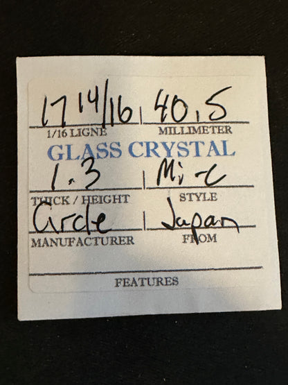 Circle Brand Vintage Glass Watch Crystal 17-14/16 (40.5mm) - NOS