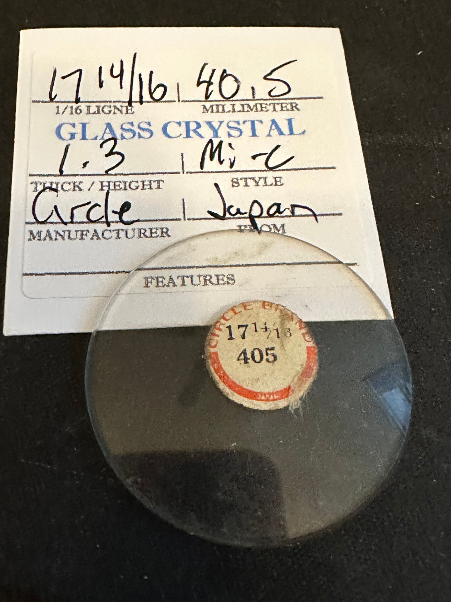 Circle Brand Vintage Glass Watch Crystal 17-14/16 (40.5mm) - NOS