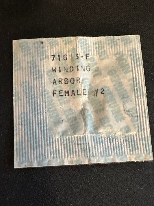 Elgin Factory FEMALE stem / winding arbor for 13/0s grade 716, 718, 724, 730, 732, 737 movements