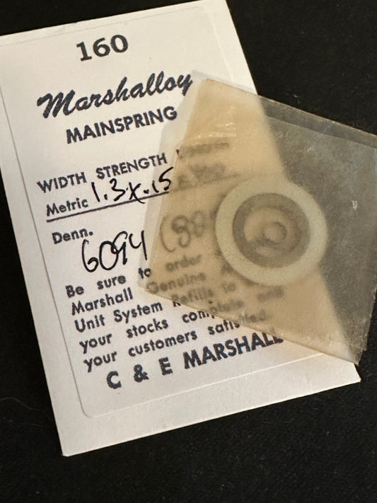 Marco Marshalloy Mainspring 160 for Elgin 0s No. 825 / 6094 - Alloy