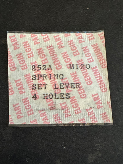 Elgin Factory Set Bridge / Set Lever Spring (4-hole) 252A for 18/0s Grade M120 (HB 81) movements