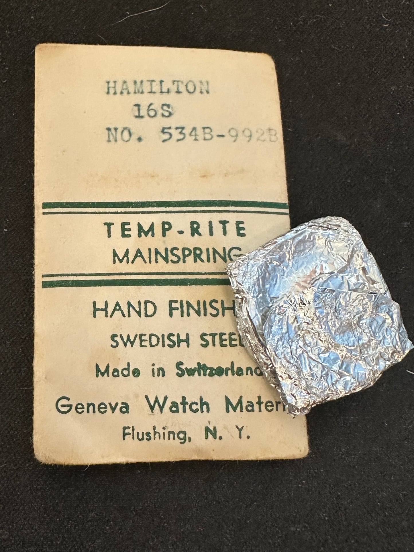 Temp-Rite Mainspring for Hamilton 16s No. 534B - Steel