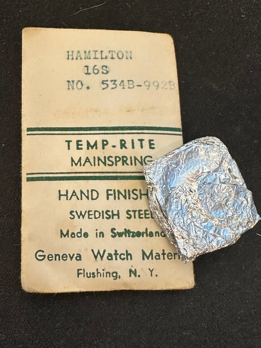 Temp-Rite Mainspring for Hamilton 16s No. 534B - Steel