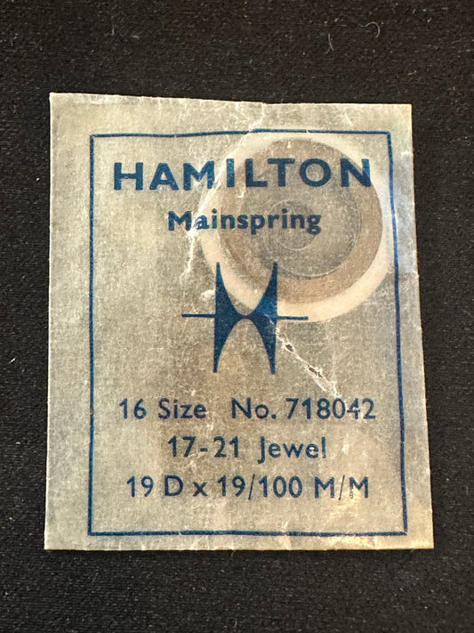 Hamilton Factory Mainspring for 16s 17-21j Factory No. 718042 (317) - Steel