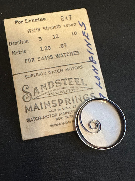 Sandsteel Mainspring #847 for Longines caliber 8.23 - Steel