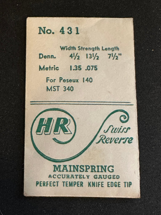 HR Mainspring No. 431 for MST 325, Peseux 140 - Steel