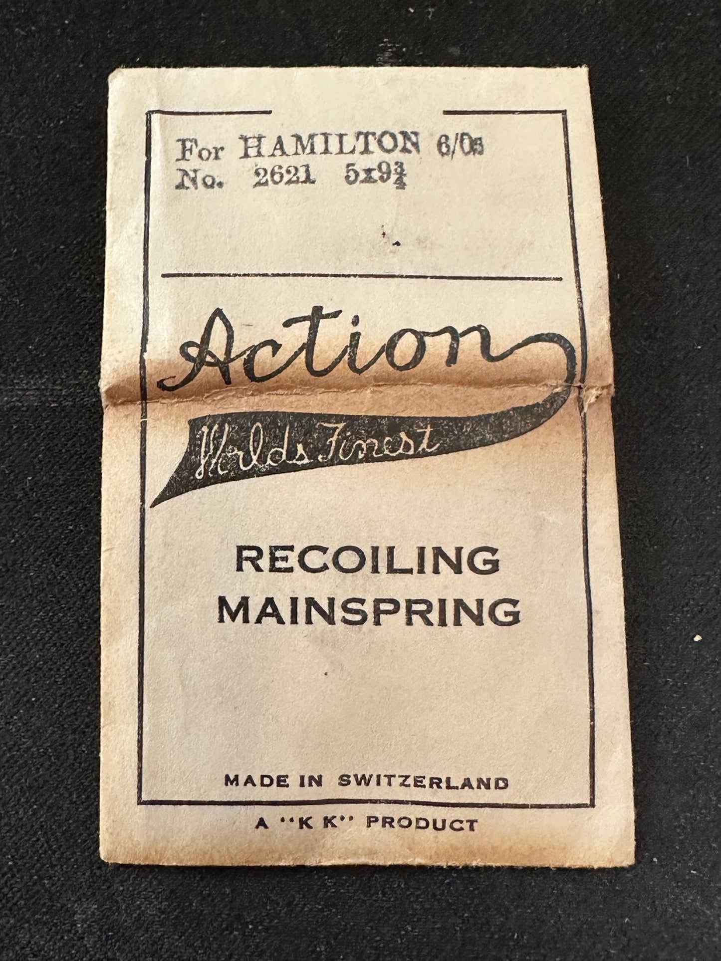 Action Mainspring for 6/0s Hamilton No. 2621 - Steel