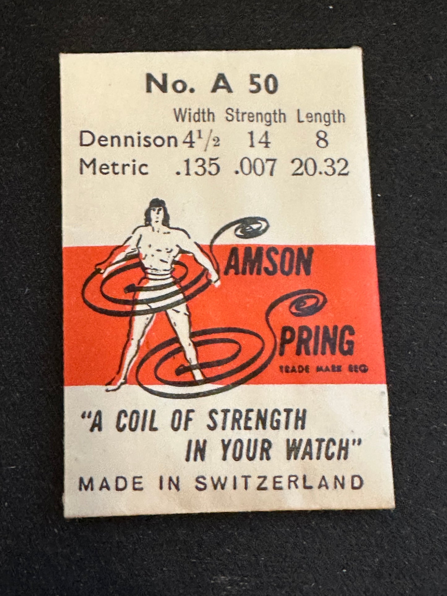 Samson Mainspring No. 50 for Felsa - Michel caliber 380, 382 - Steel