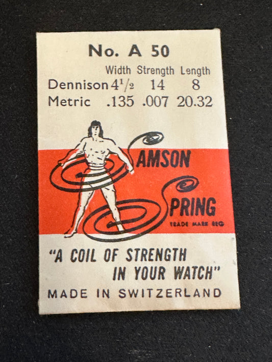 Samson Mainspring No. 50 for Felsa - Michel caliber 380, 382 - Steel