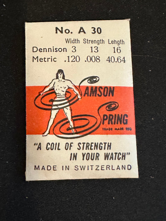 Samson Mainspring No. A30 for Buren caliber 525 - Steel