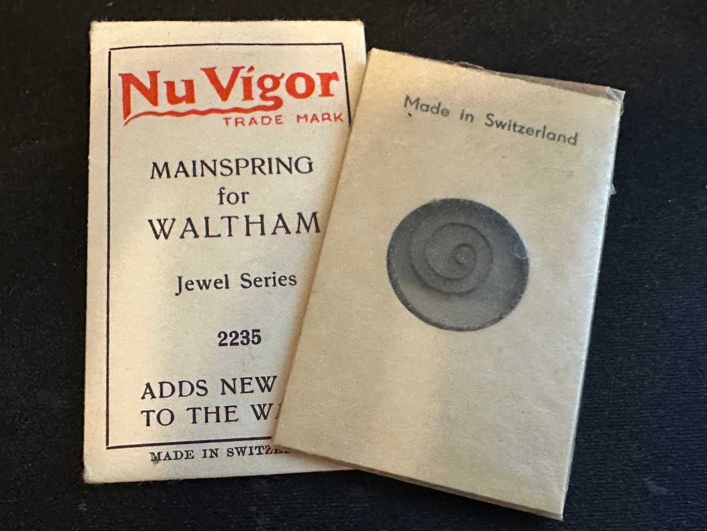 NuVigor Mainspring #208 for Waltham Jewel Series 6/0s No. 2235 - steel