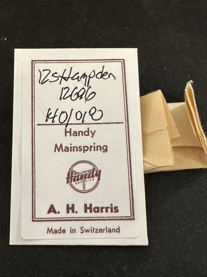 A.H. Harris Handy Mainspring for Hampden 12s No. 12696 - Steel