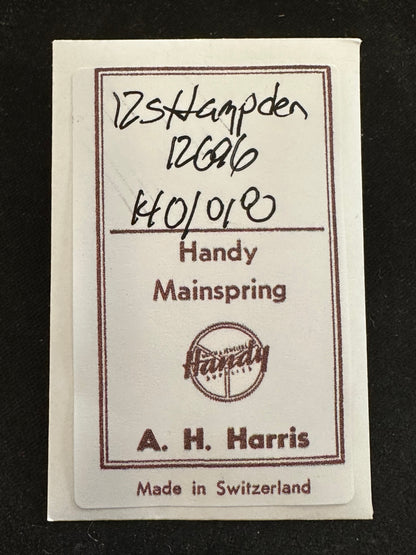 A.H. Harris Handy Mainspring for Hampden 12s No. 12696 - Steel