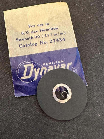Hamilton Factory Dynavar Mainspring for 6/0 No. 27434 - Alloy