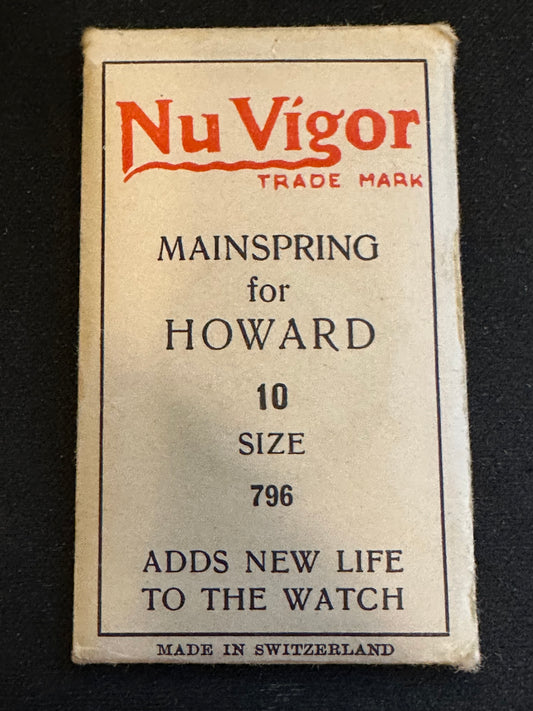 NuVigor Mainspring #451 for Howard 10s Factory No. 796 - Steel