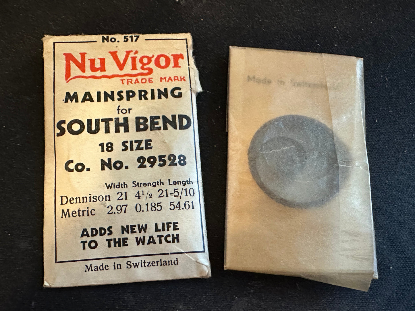 NuVigor Mainspring #517 for South Bend 18s No. 29528 - Steel
