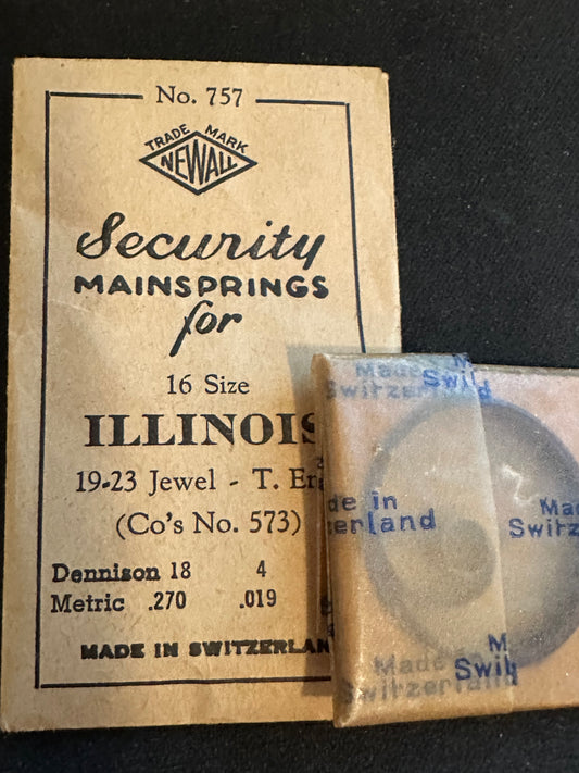 Newall Security Mainspring #757 for 16s Illinois No. 47316 - Steel
