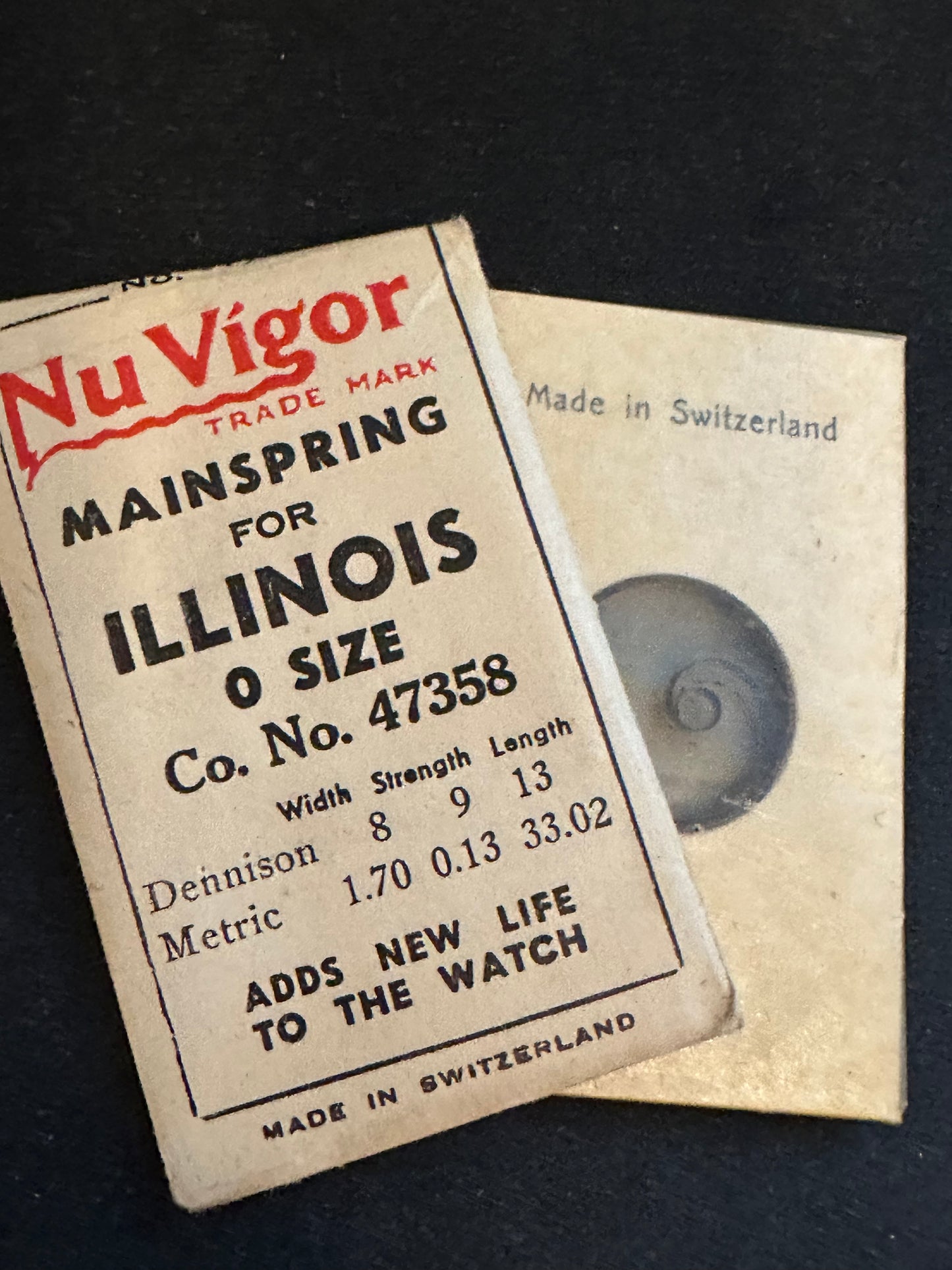 NuVigor Mainspring #317 for Illinois 0s movements No. 47358 - Steel
