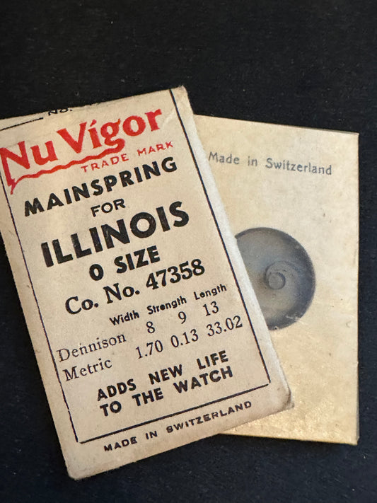 NuVigor Mainspring #317 for Illinois 0s movements No. 47358 - Steel