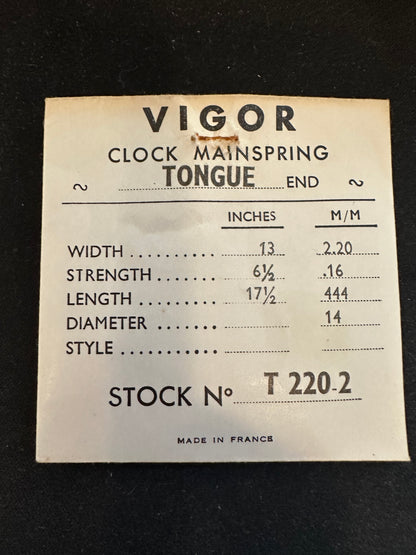 VIGOR Clock Mainspring for EMES 20 - 23 Alarm No. T220-2
