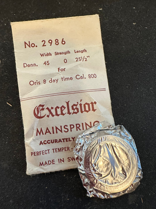 Excelsior #2986 TIME Mainspring for ORIS 8-Day caliber 800 Clock