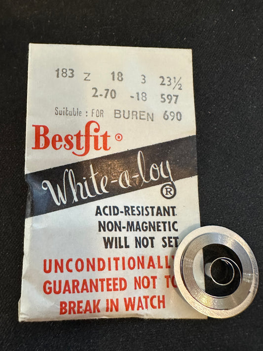 BESTFIT Mainspring 183Z for Buren 690, 691, Elgin 677 Pocket Watch - Alloy