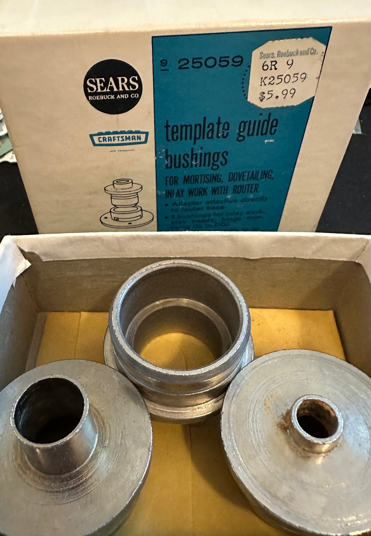 Craftsman Router Guide Kit Craftsman 3pc set of metal Router Template Guide Bushings - In box ...