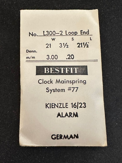BESTFIT Clock Mainspring for Kienzle 16/23 Alarm No. L300-2