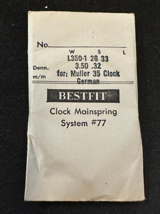 BESTFIT Clock TIME Mainspring for Muller 35 Clock No. L350-1
