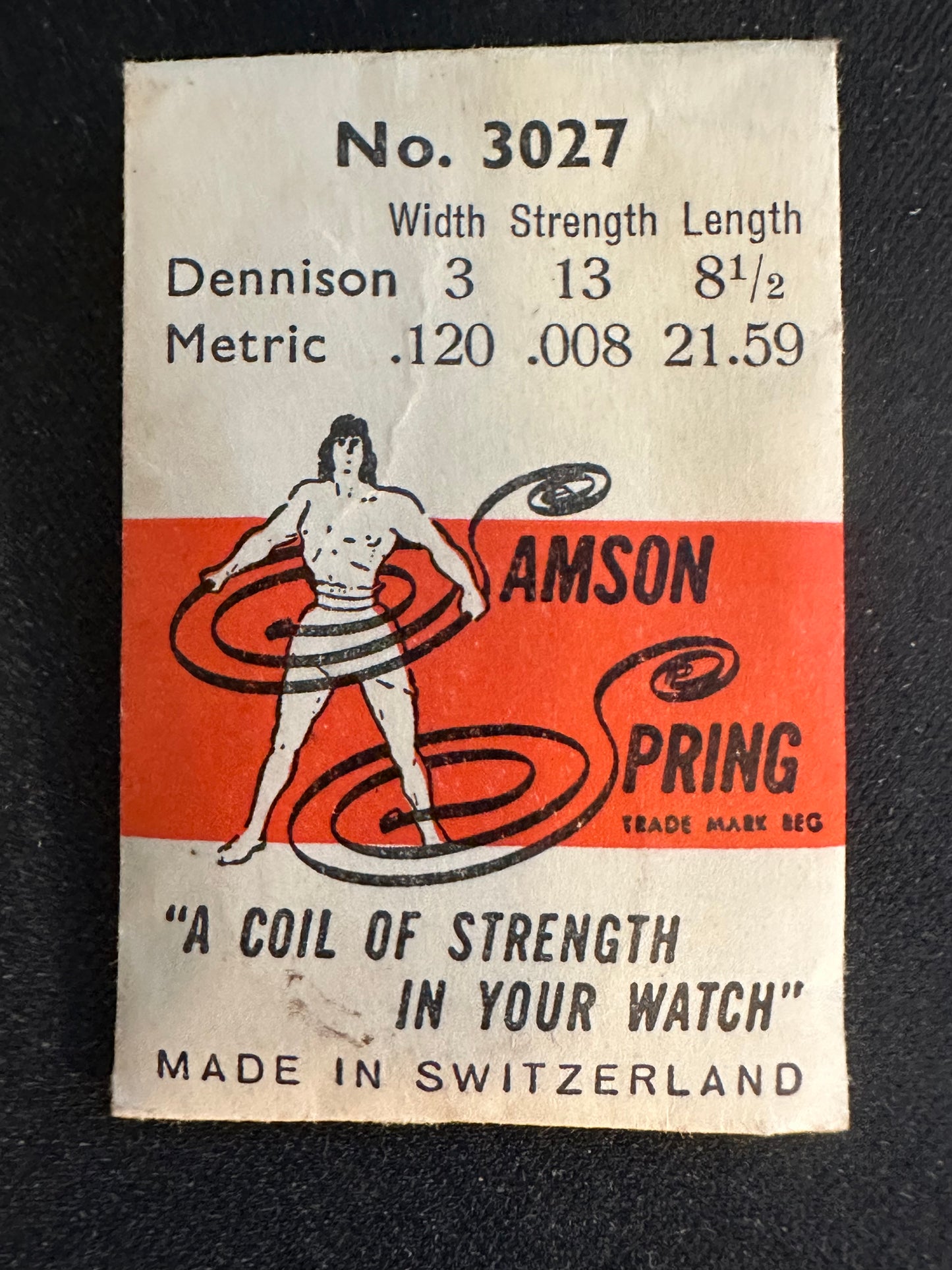 Samson Mainspring No. 3027 for Bulova 7T, 7AT, 3AB - Steel