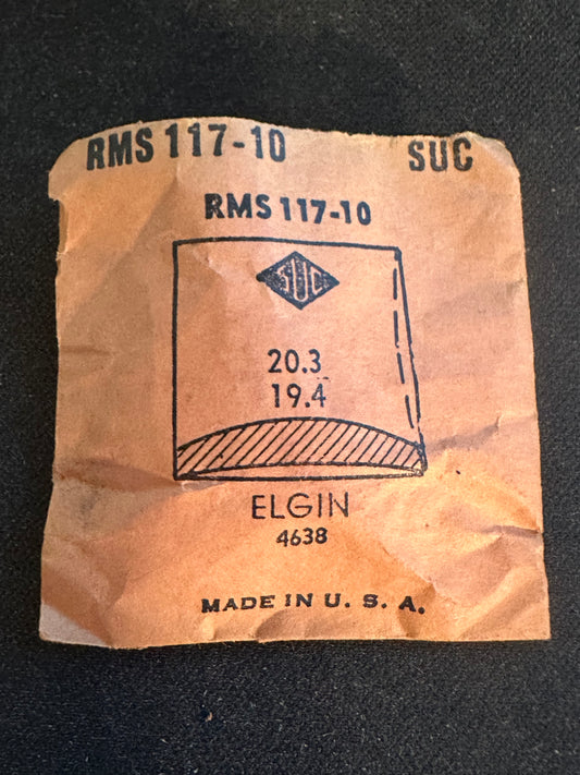 SUC Rocket Crystal RMS 117-10 for ELGIN case #4638 - 20.3 x 19.4mm - New