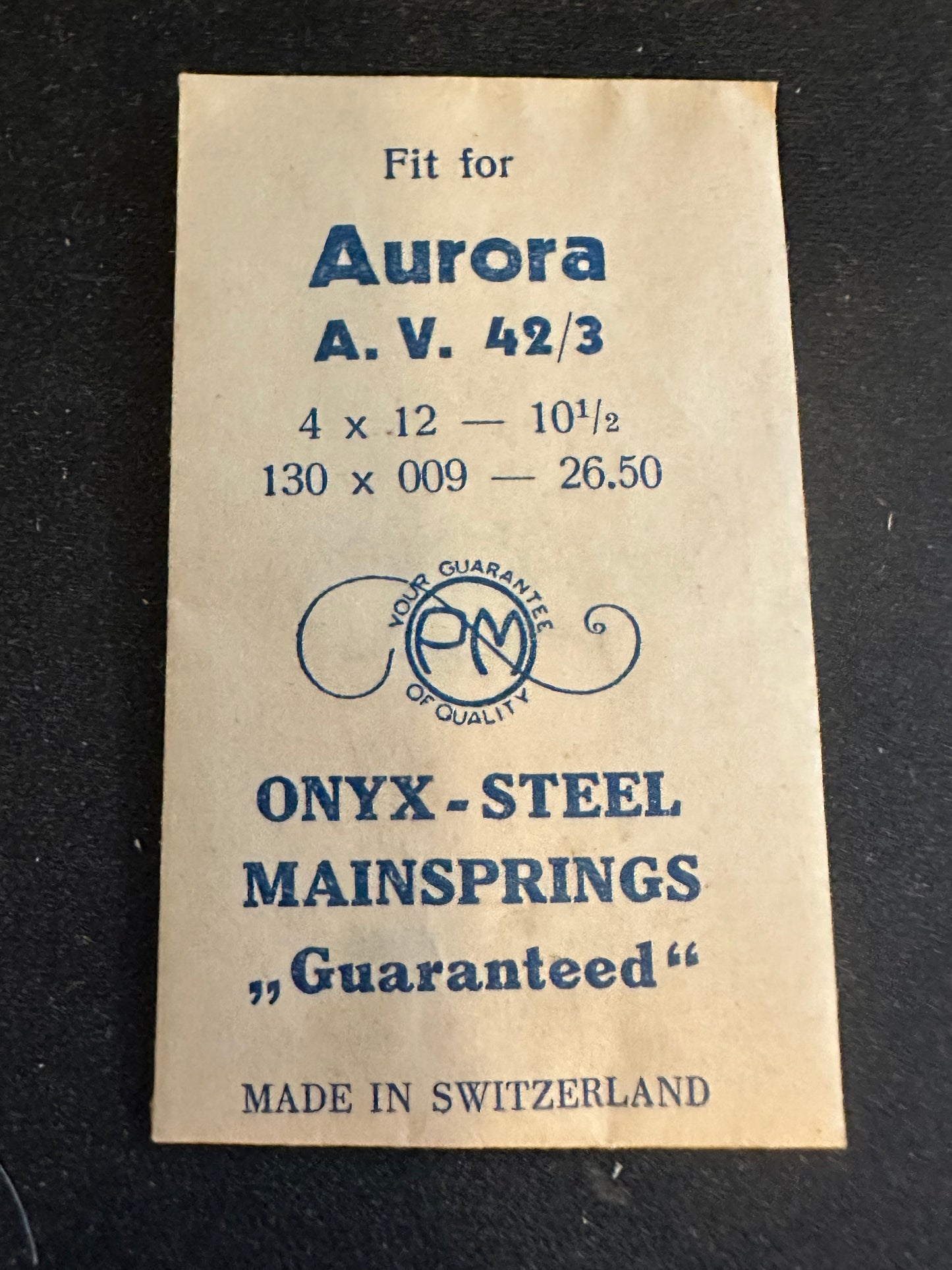 PM Mainspring for Aurora caliber 42/3 movements - Steel