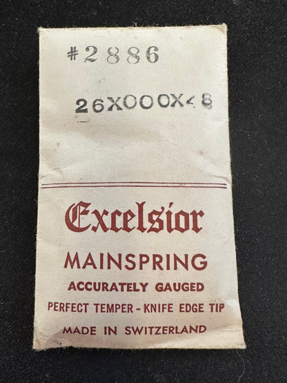 Excelsior #2886 Mainspring for Alarm / Travel Clocks - 26 x 3/0 x 48