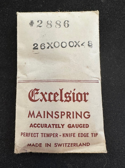 Excelsior #2886 Mainspring for Alarm / Travel Clocks - 26 x 3/0 x 48