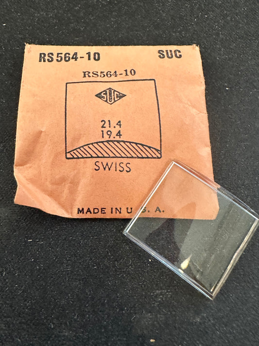 SUC Rocket Crystal RS 564-10 for SWISS wrist watches 21.4 x 19.4mm - New
