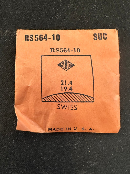 SUC Rocket Crystal RS 564-10 for SWISS wrist watches 21.4 x 19.4mm - New